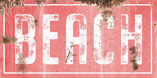 Vintage Rust Beach Sign