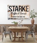 Vintage Coffee & Donut Shop - Personalized Name Sign
