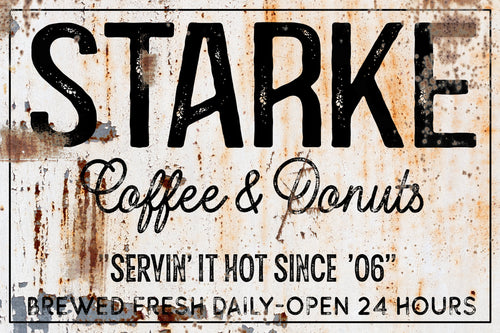 Vintage Coffee & Donut Shop - Personalized Name Sign