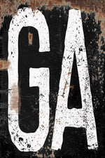 Urban Grunge State Initials - Personalized Sign