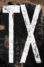 Urban Grunge State Initials - Personalized Sign
