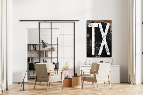 Urban Grunge State Initials - Personalized Sign
