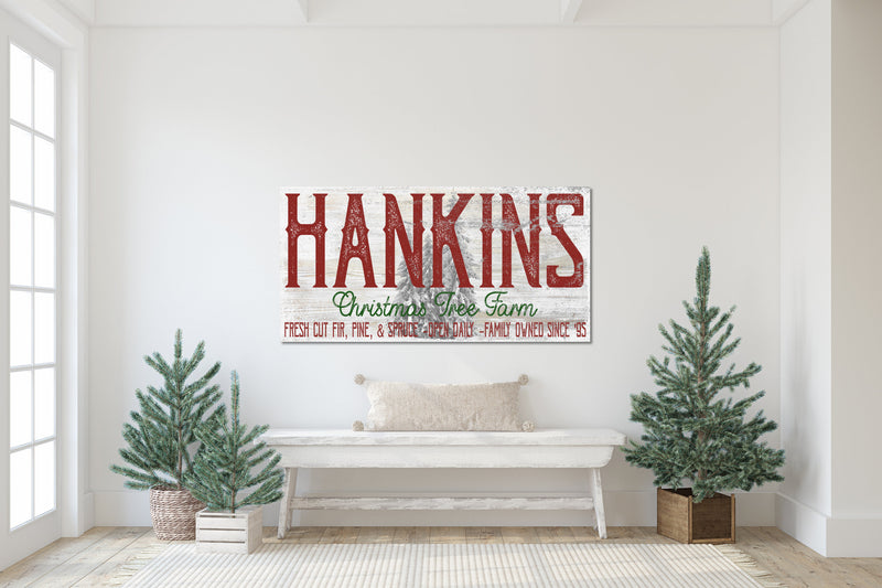Christmas Tree Farm - Personalized Christmas Name Sign